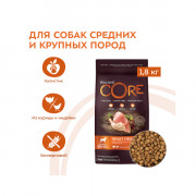 CORE корм сухой для взрослых собак средних пород из индейки с курицей