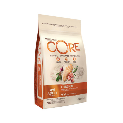 CORE корм сухой для взрослых кошек из индейки с курицей
