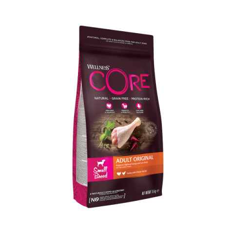 CORE корм сухой для взрослых собак мелких пород из индейки с курицей
