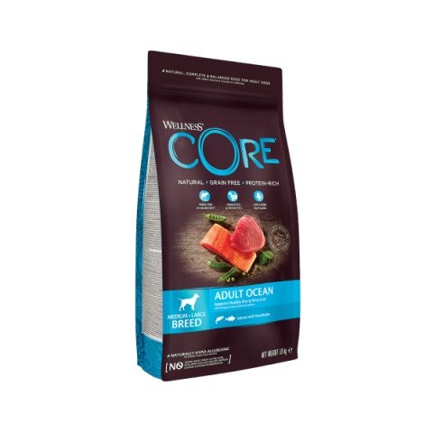 CORE корм сухой для взрослых собак средних и крупных пород из лосося с тунцом