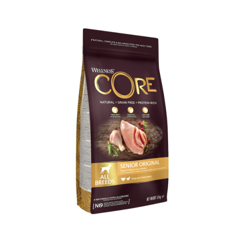 CORE корм сухой для пожилых собак всех пород из индейки с курицей