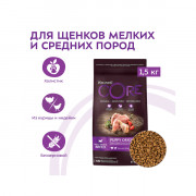 CORE корм сухой для щенков мелких и средних пород из индейки с курицей