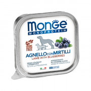 Monge Dog Monoprotein Fruits корм консервированный для собак паштет из ягненка с черникой