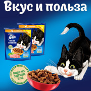 Сухой корм Felix Мясное объедение для взрослых кошек, с курицей