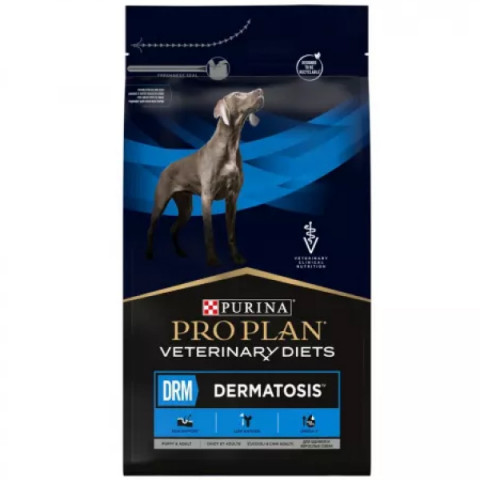 Purina Pro Plan Veterinary Diets DRM Dermatosis корм сухой для щенков и собак для поддержания здоровья кожи при дерматозах и выпадении шерсти