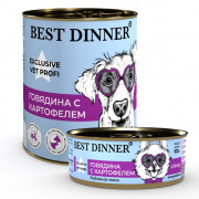 Best Dinner Exclusive Vet Profi Urinary корм консервированный для собак и щенков с 6 месяцев профилактика мочекаменной болезни, говядина с картофелем