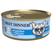 Best Dinner Exclusive Vet Profi Renal корм консервированный для кошек и котят с заболеваниями почек, паштет индейка с рисом