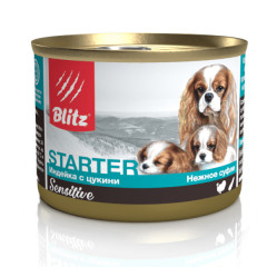 Blitz Sensitive Puppy Turkey with Zucchini корм консервированный для щенков, беременных и кормящих сук с индейкой и цукини