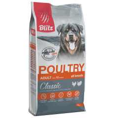 Blitz Classic Poultry Adult Dog All Breeds корм сухой для собак всех пород с домашней птицей
