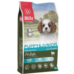 Blitz Holistic Puppy & Junior Duck & Lamb (Low Grain) корм сухой низкозерновой для щенков и юниоров с уткой и ягненком