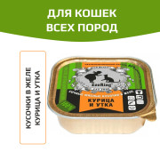 ZooRing корм консервированный для кошек кусочки в желе Курица и утка