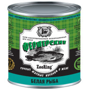 ZooRing Фермерские корм консервированный для собак сочные кусочки мяса в желе белая рыба