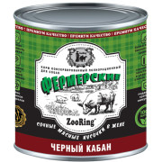 ZooRing Фермерские корм консервированный для собак сочные кусочки мяса в желе черный кабан