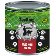 ZooRing корм консервированный для собак мясной микс, паштет