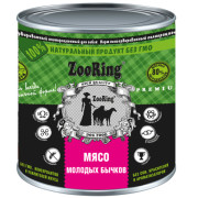 ZooRing корм консервированный для собак мясо молодых бычков, паштет