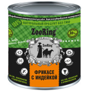 ZooRing корм консервированный для собак фрикасе с индейкой, паштет
