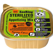 ZooRing корм консервированный для стерилизованных кошек кусочки в желе с львинкой Аппетитный микс