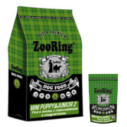 ZooRing Mini Puppy&Junior 2 корм сухой для щенков и юниоров мелких и средних пород с 5 до 10-12 месяцев, с глюкозамином и хондроитином, утка и лосось