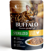 Mr.Buffalo ADULT STERILIZED консервы для для стерилизованных кошек, цыпленок в соусе