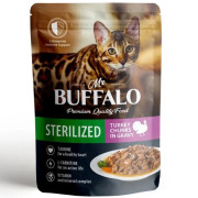 Mr.Buffalo ADULT STERILIZED консервы для для стерилизованных кошек, индейка в соусе