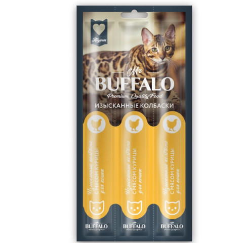 Mr.Buffalo лакомство для кошек изысканные колбаски с мясом курицы