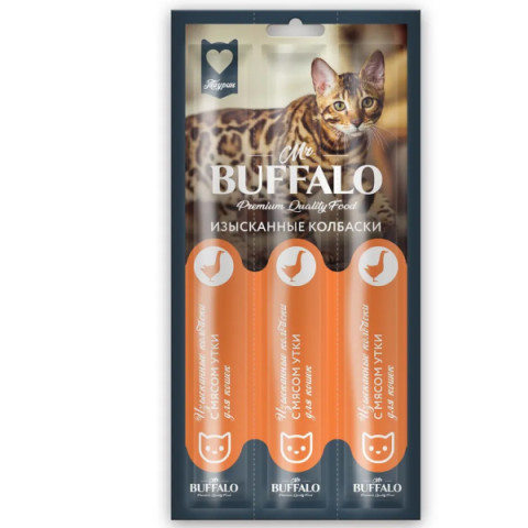 Mr.Buffalo лакомство для кошек изысканные колбаски с мясом утки