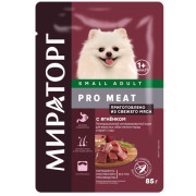 Winner Мираторг Pro Meat корм консервированный для взрослых собак мелких пород особо привередливых в выборе питания, с ягненком