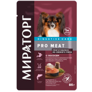 Winner Мираторг Pro Meat корм консервированный для взрослых собак мелких для здорового пищеварения, с лососем