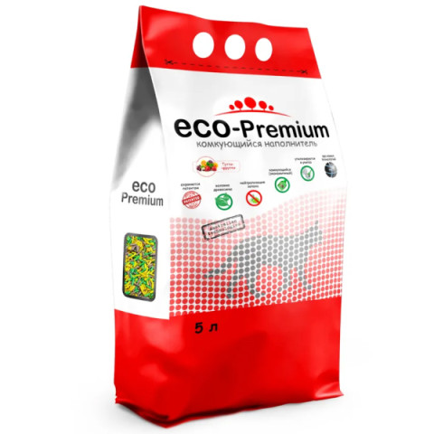 ECO-Premium Тутти-фрутти комкующийся наполнитель для кошачьего туалета