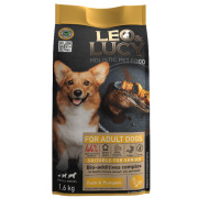 LEO&LUCY Holistic сухой корм полнорационный для взрослых собак всех пород с уткой, тыквой и биодобавками