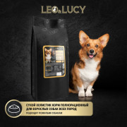 LEO&LUCY Holistic сухой корм полнорационный для взрослых собак всех пород с уткой, тыквой и биодобавками