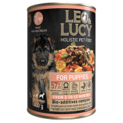 LEO&LUCY Holistic консервы для щенков мясное ассорти с овощами и биодобавками, паштет