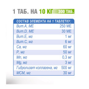 POLIDEX 300 Гелабон плюс профилактика и лечение заболеваний суставов, костей для щенков и собак крупных пород 300таб.