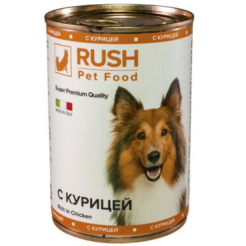 Rush консервы для собак с курицей