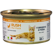 Rush консервы для кошек говядина и рыба