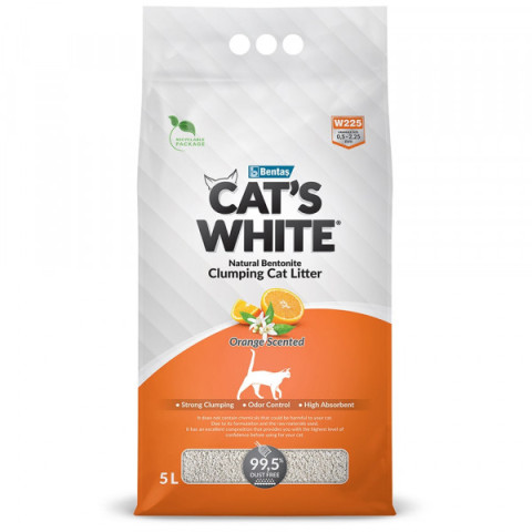 Cat's White Orange комкующийся с ароматом апельсина наполнитель для кошачьего туалета