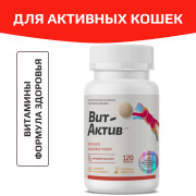 Вит-Актив Формула здоровья кошек биологически активная кормовая, 120 таб
