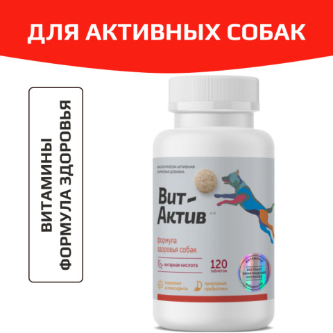 Вит-Актив Формула здоровья собак биологически активная кормовая добавка, 120 таб