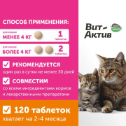 Вит-Актив Для беременных и кормящих кошек биологически активная кормовая добавка, 120 таб