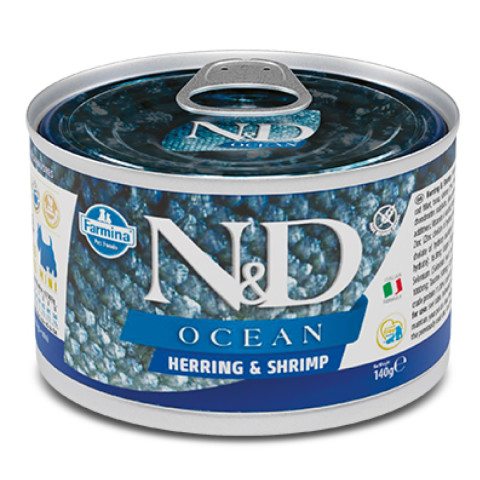 FARMINA N&D DOG OCEAN HERRING & SHRIMP MINI влажный корм для собак мелких пород сельдь и креветки