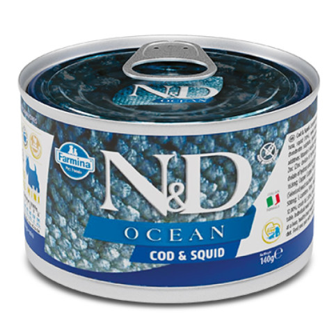 FARMINA N&D DOG OCEAN COD & SQUID MINI влажный корм для собак треска и кальмар
