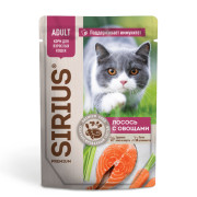 SIRIUS Premium пауч для кошек лосось с овощами
