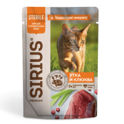 SIRIUS Premium пауч для стерилизованных кошек утка с клюквой