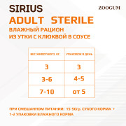 SIRIUS Premium пауч для стерилизованных кошек утка с клюквой