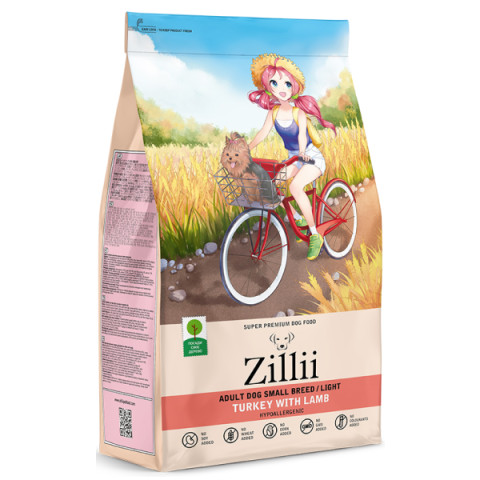 ZILLII Adult Dog Small Breed Light сухой корм для взрослых собак мелких пород с избыточным весом индейка с ягненком