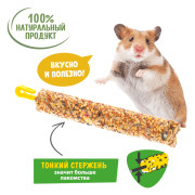 HAPPY JUNGLE Палочки для мелких грызунов мед+фрукты 3 шт