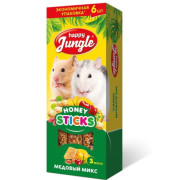 HAPPY JUNGLE Палочки для мелких грызунов микс 3 вкуса 3 шт