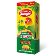 HAPPY JUNGLE Палочки для птиц медовый микс 3 вкуса