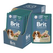 Brit Premium Пауч для взрослых собак мини пород, Утка с яблоком в соусе