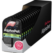 AlphaPet Superpremium влажный корм для взрослых кошек с чувствительным пищеварением кролик и черника мясные кусочки в соусе